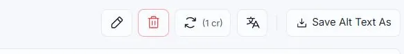 The Save Alt Text As button in the top right of an Alt Text Studio image detail page