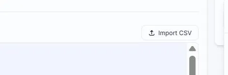 The Multiple URLs or HTML section of the Alt Text Studio Create page, with an Import CSV button on the right of its heading row